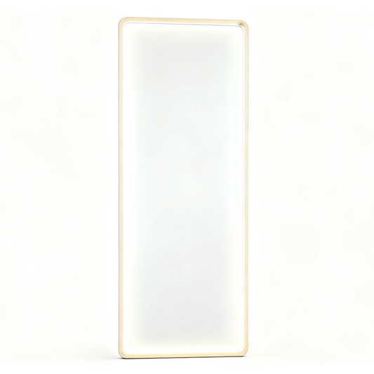 BeautéSync® Rectangular Border-Lit LED Salon Mirror – HD Glass, 1-Inch PVC Frame, 3-Color Light