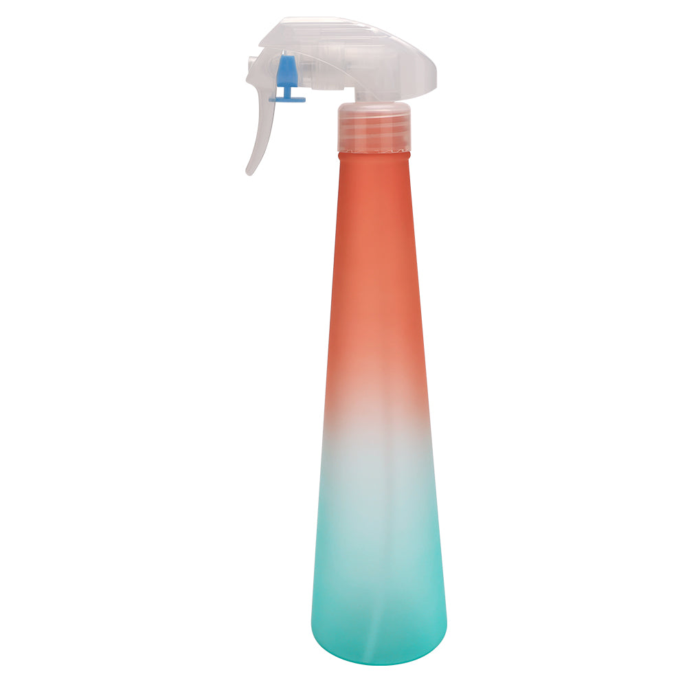 rainbow hair spray bottle orange and green