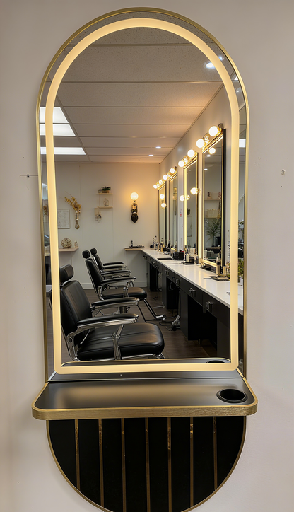 BeautéSync® 170×70cm Gold Vertical LED Mirror
