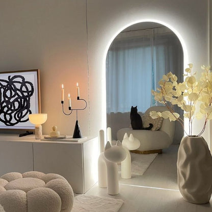 BeautéSync® Arch Frameless Salon Mirror – Backlit LED Strip, Three-Color Lighting