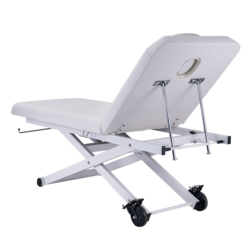 BeautéSync® MiraX Electric Treatment Bed back view – sturdy salon spa bed with electric adjustment system and ergonomic design