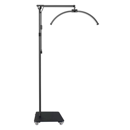 Rolling Floor-Standing Half-Moon Beauty Ring Light for Eyelash & Facial Treatments