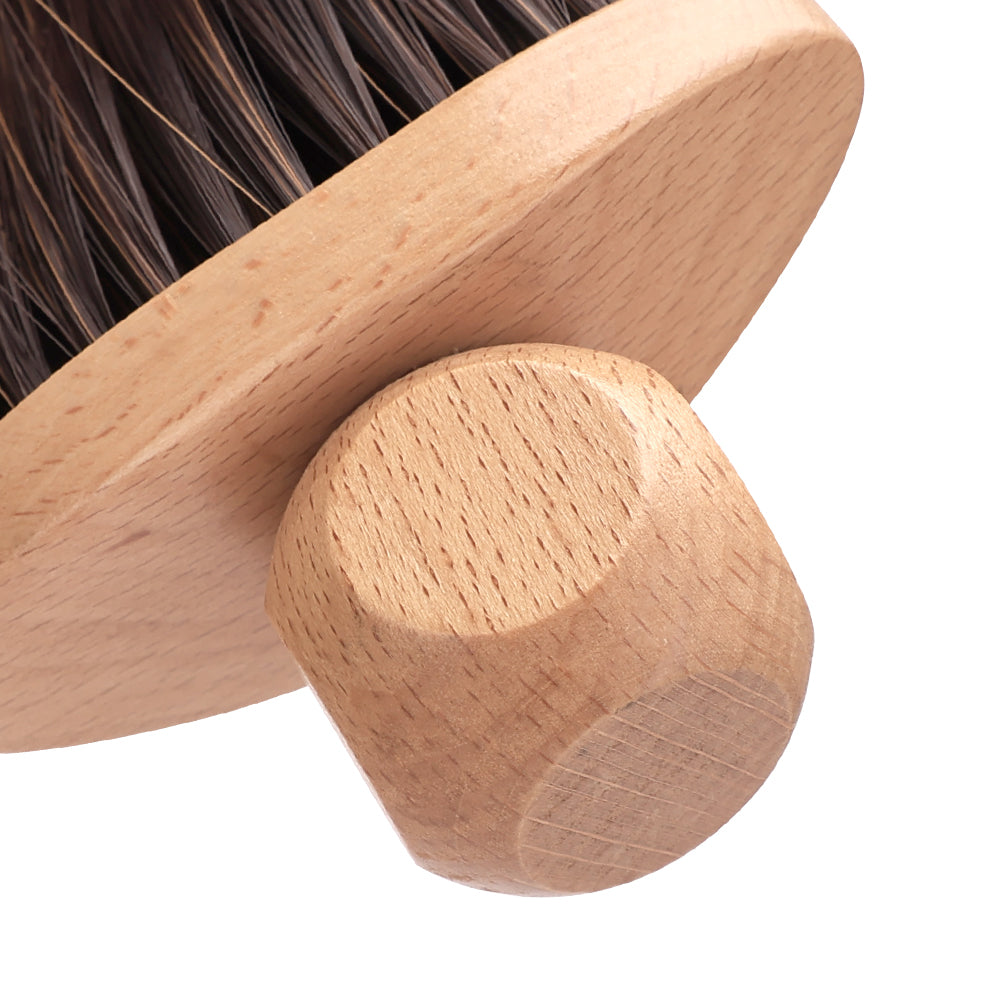 beechwood hair sweep brush handle closeup
