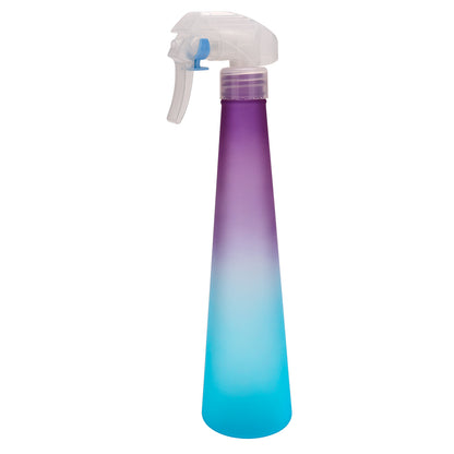 rainbow hair spray bottle purple and blue turned