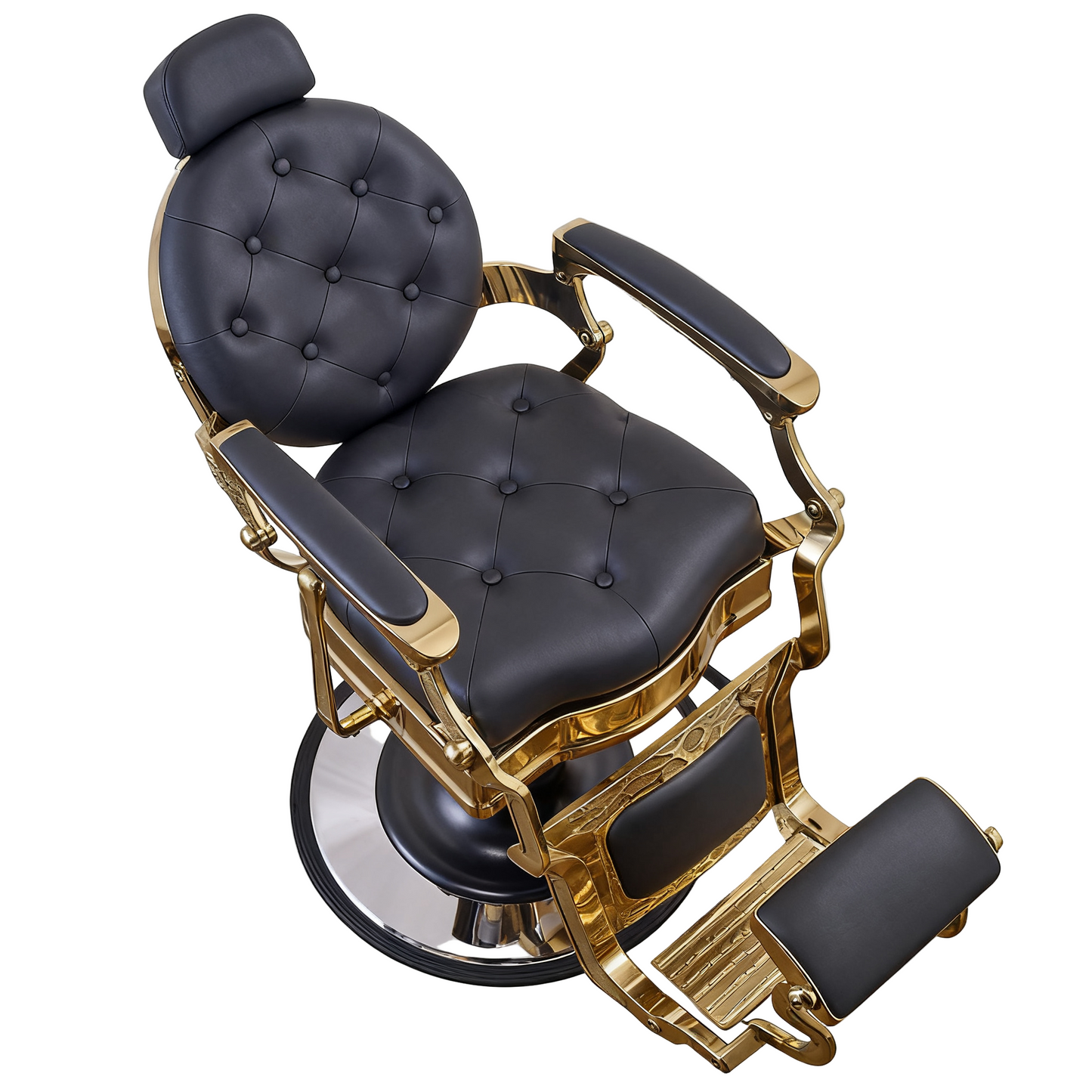 BeautéSync® Deluxe Hydraulic Barber Chair - Gold