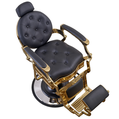 BeautéSync® Deluxe Hydraulic Barber Chair - Gold