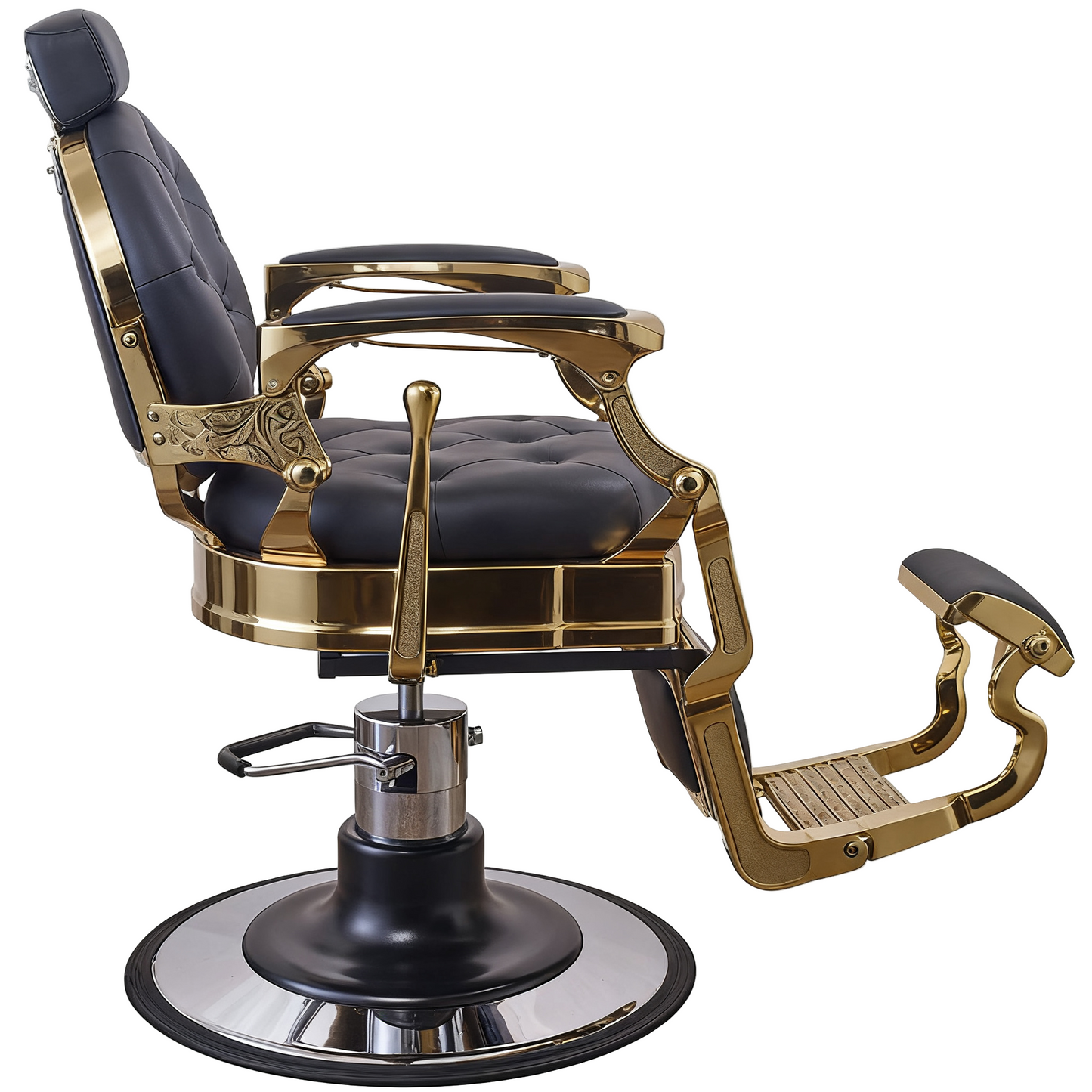 BeautéSync® Deluxe Hydraulic Barber Chair - Gold
