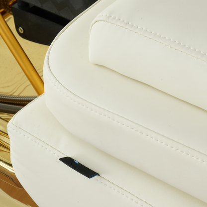 BeautéSync® Head Spa Shampoo Bed headrest detail view – close-up of ergonomic PU leather pillow for client comfort during shampoo and spa treatments