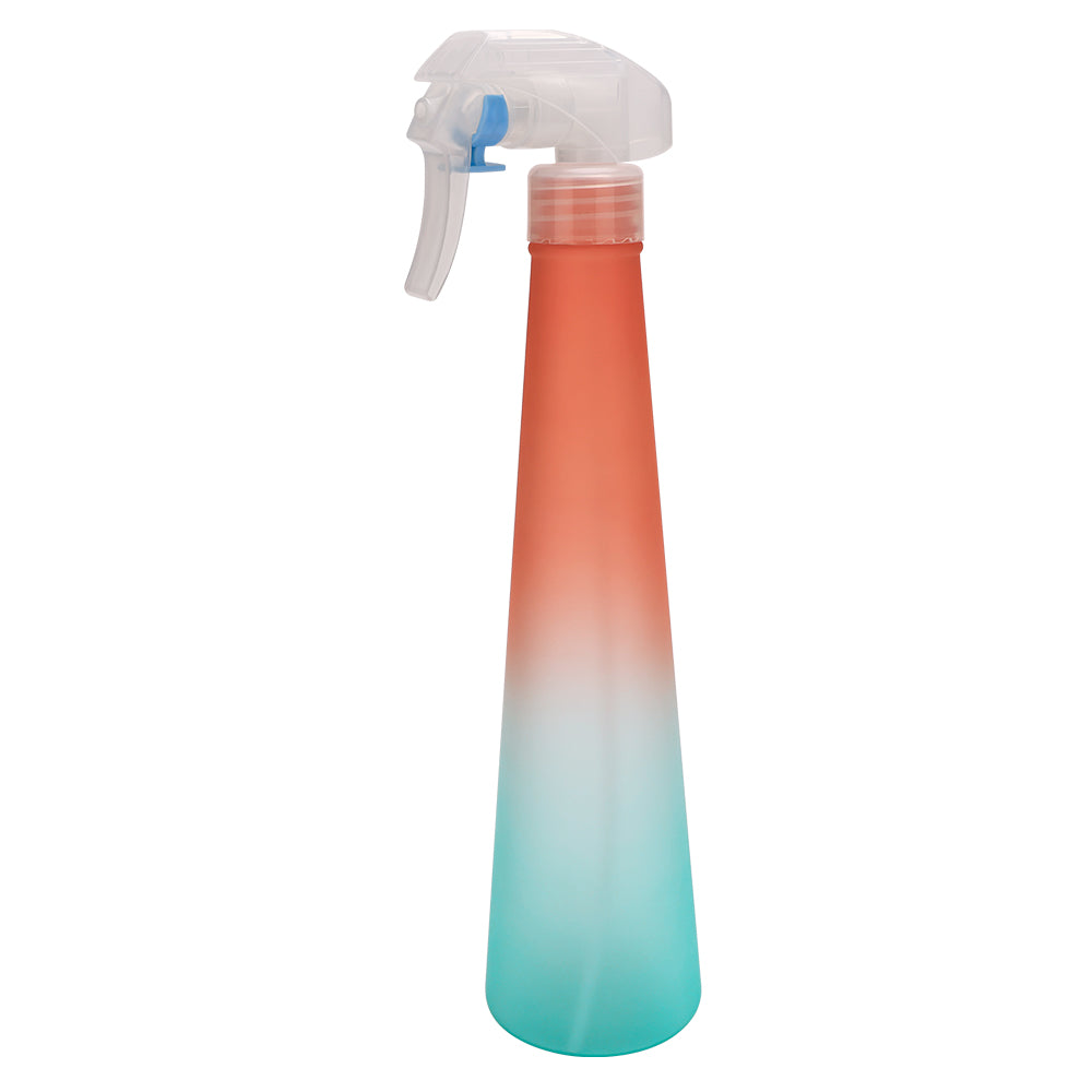 rainbow hair spray bottle orange and green turned