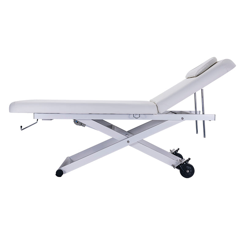 BeautéSync® MiraX Electric Treatment Bed front view – professional salon spa bed with electric height and backrest adjustment