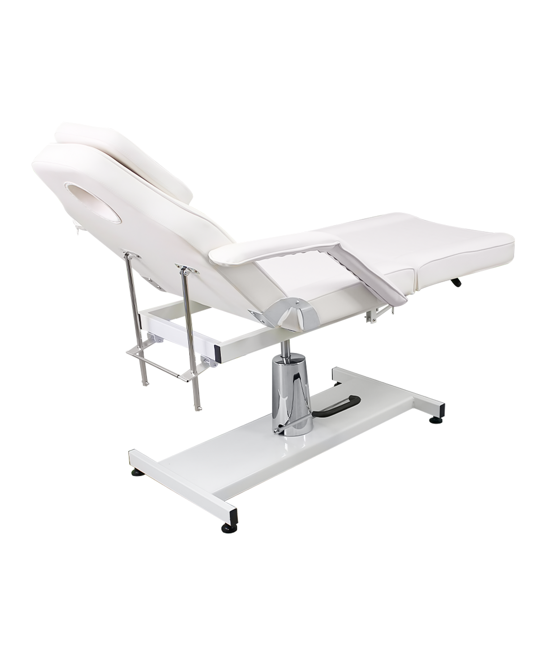 Professional esthetician chair with full recline and hydraulic height adjustment for tattoo and massage
