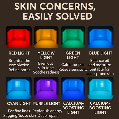 BeautéSync®  LED Light Therapy Machine with Nano Steam Spray: 7-Mode Light Therapy