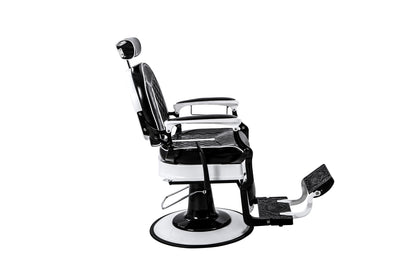 black and white barber chair right