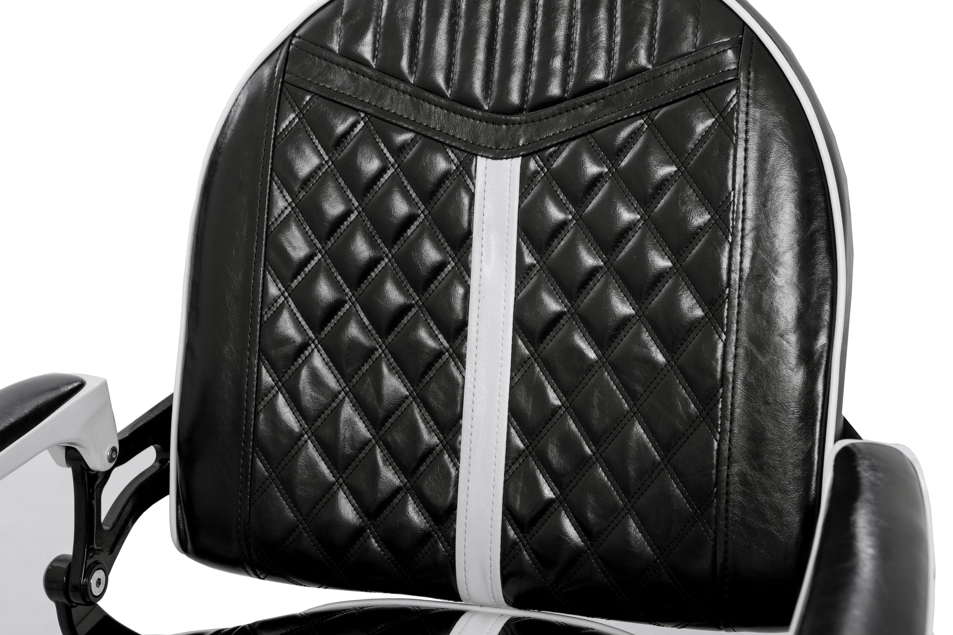 black and white barber chair