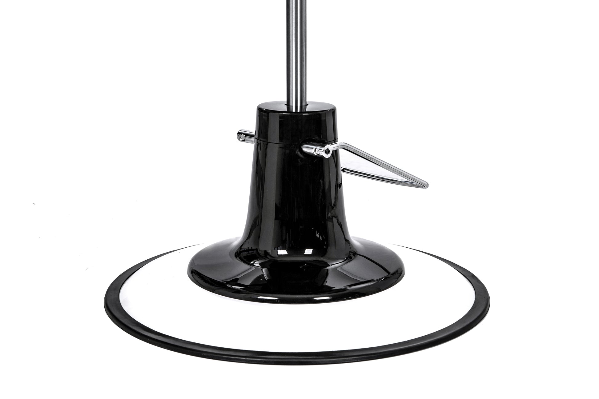 black and white barber chair foot lever