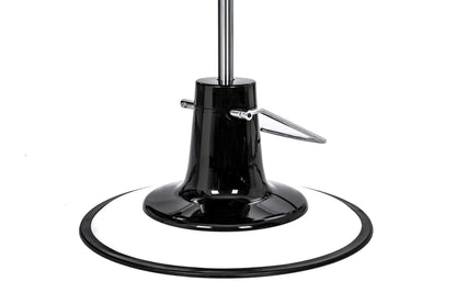 black and white barber chair foot lever