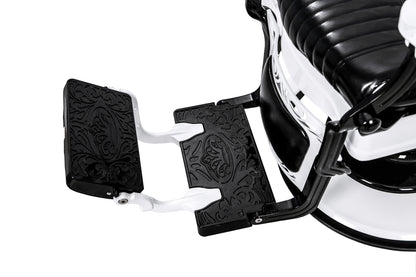 black and white barber chair footrest