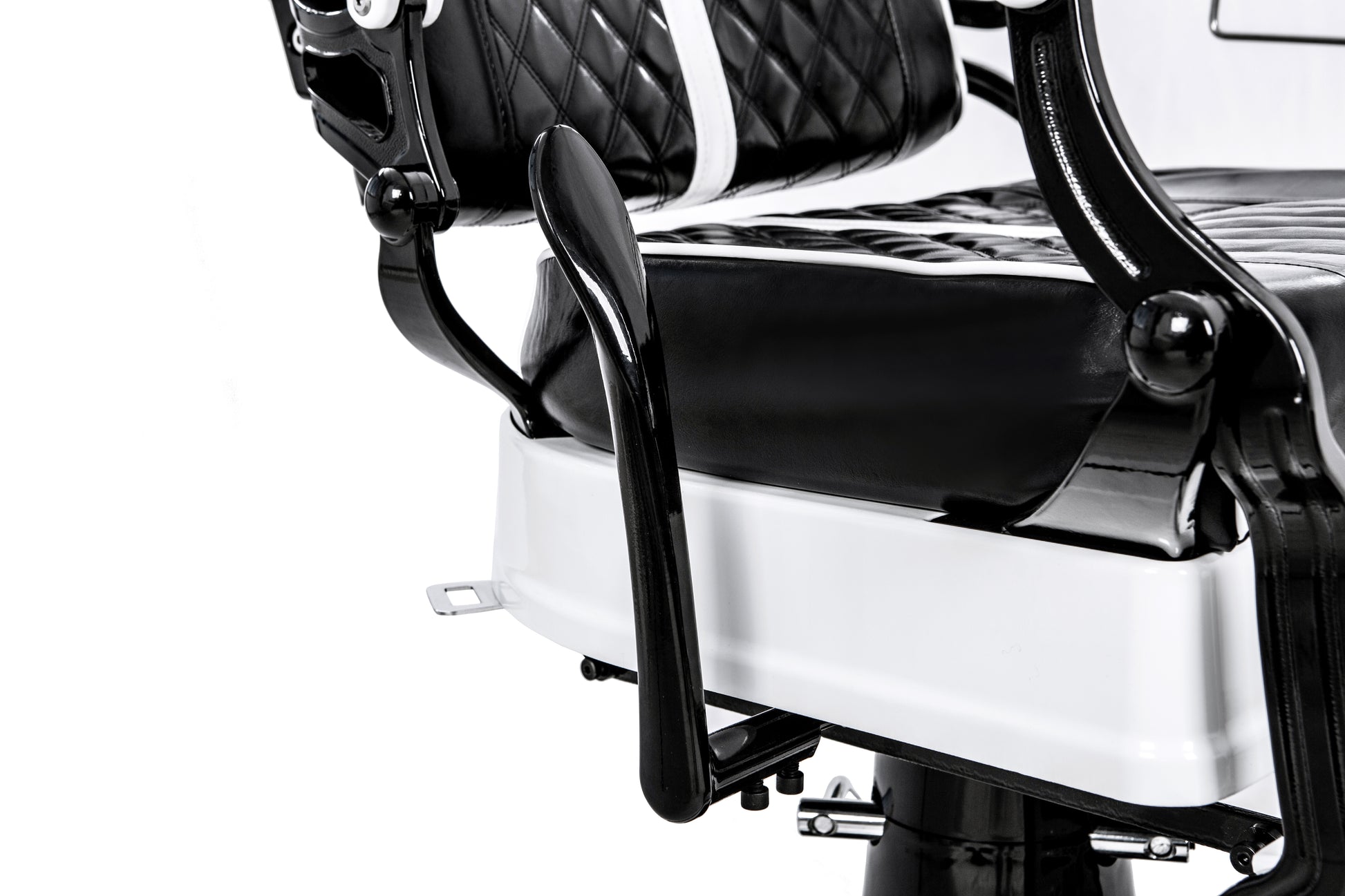 black and white barber chair lever