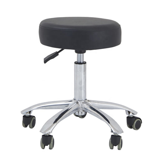 BeautéSync Fixed Stool – Adjustable PU Leather Salon Chair for Spa, Massage, Clinic, Beauty & Tattoo Use