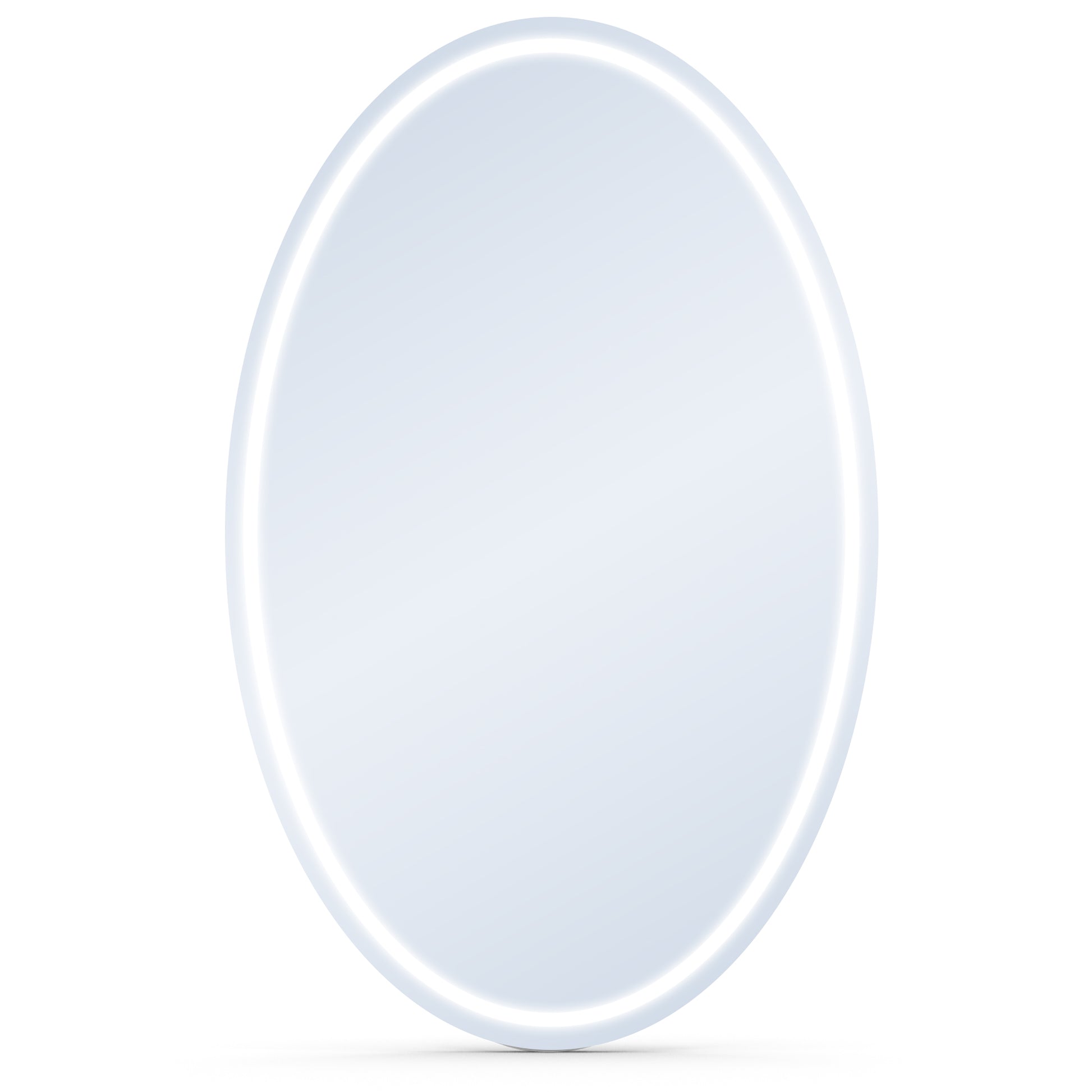 Round mirror with soft glow for facial treatment room