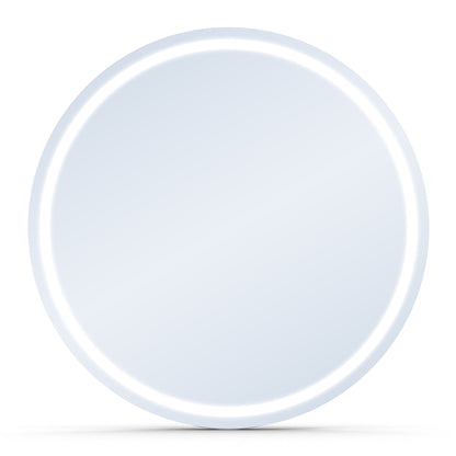 Minimalist round wall mirror for spa or beauty studio
