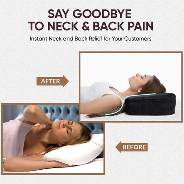 BeautéSync® Curved Memory Foam Lash Bed Pillow with Neck and Back Support
