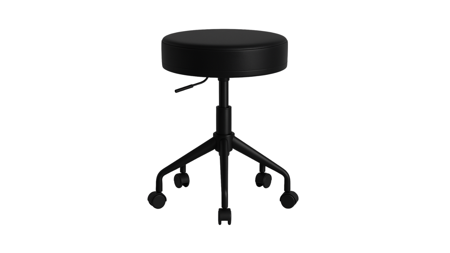 BeautéSync® Professional Rolling Stool – Height Adjustable with Steel Base