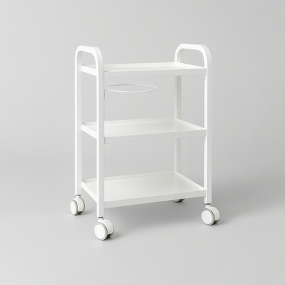 BeautéSync® 3-Tier Multifunctional Salon Cart with Wheels – Rolling Beauty Spa Storage Trolley for Salon Use