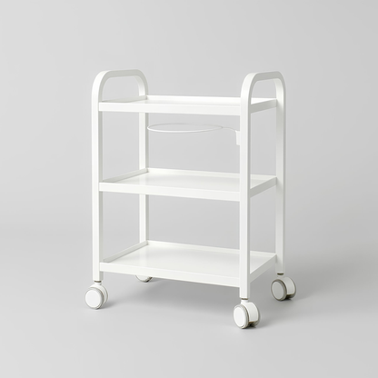 BeautéSync® 3-Tier Multifunctional Salon Cart with Wheels – Rolling Beauty Spa Storage Trolley for Salon Use