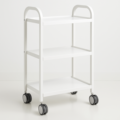 BeautéSync® Waterproof Metal Frame Salon Trolley – Rolling Hairdressing & Beauty Tool Cart with Storage Shelves
