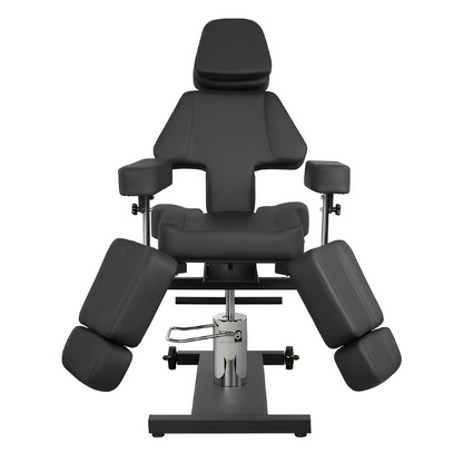 BeautéSync HydraLift Hydraulic Tattoo Chair – Front Angle View
