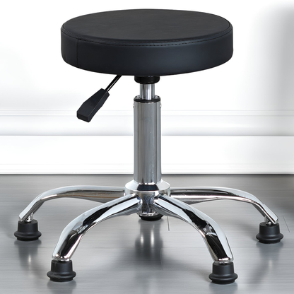 fixed position stool in a salon setting