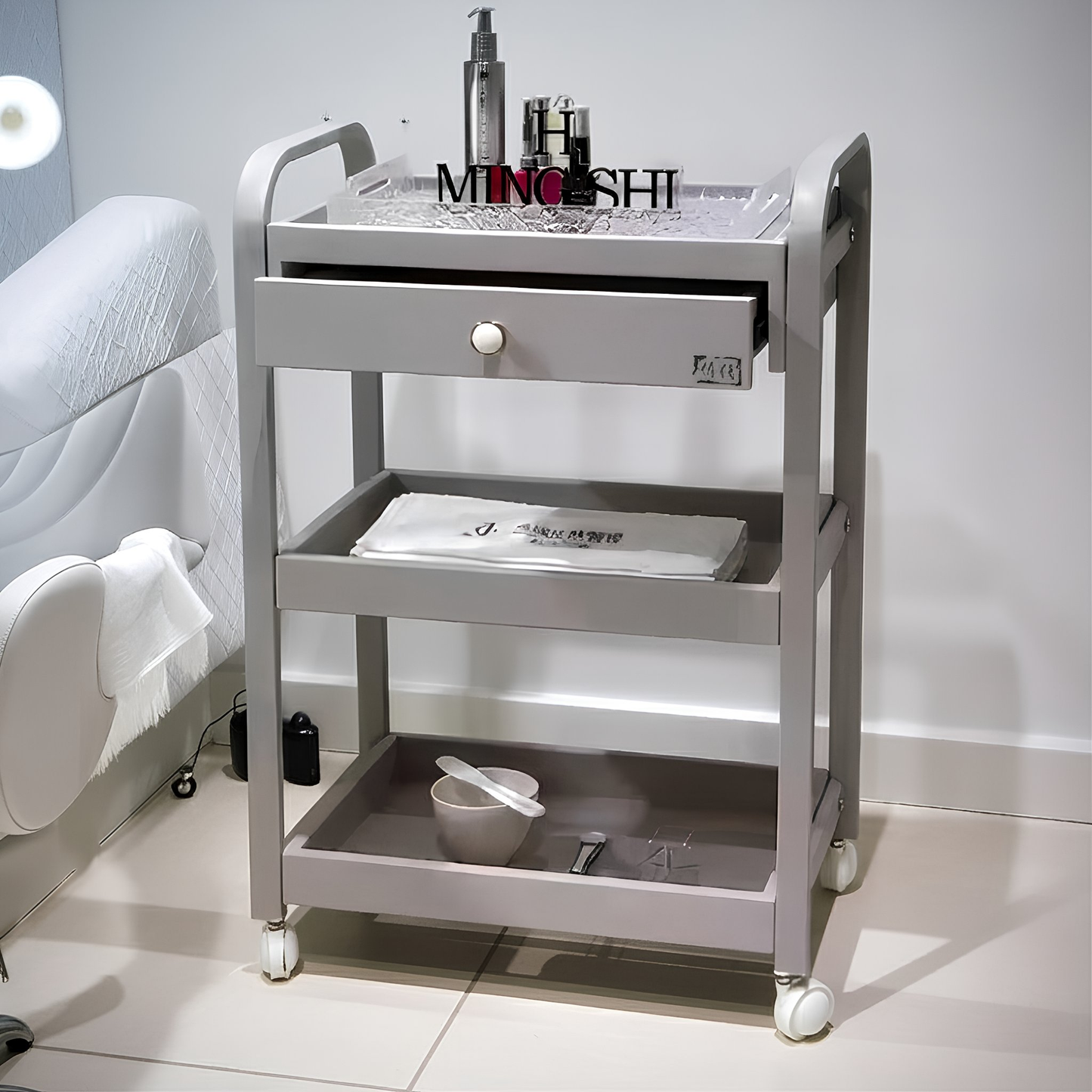 BeautéSync® Spa & Salon Trolley Cart– Mobile Beauty Equipment Cart with Smooth Wheels