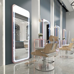 BeautéSync Freestanding Rectangle Front-Lit LED Salon Mirror