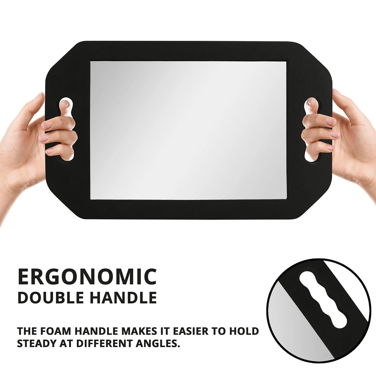 Handheld Haircut Mirror with Dual Handles