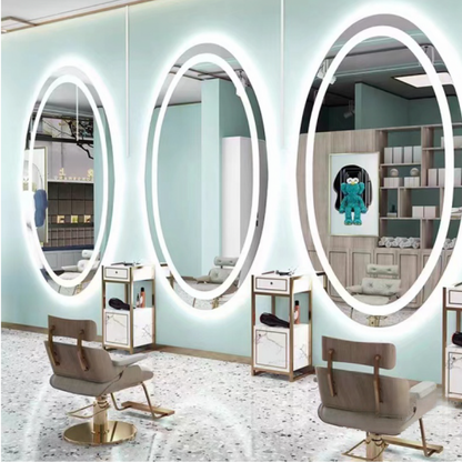 LED mirror oval shape cool lighting